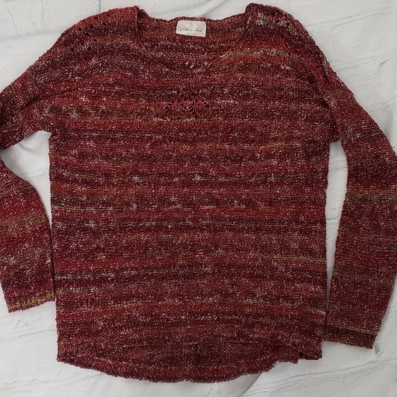 JILLIAN Nicole Delicate Sweater S Red & Tan EUC - Picture 9 of 12